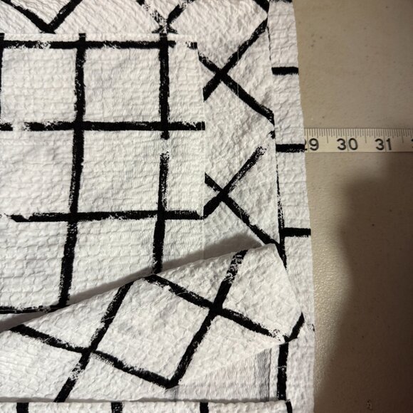 Vintage Moonlight Rayon Blend Tunic Top XXL | Black White Windowpane Plaid Butto - Picture 8 of 8